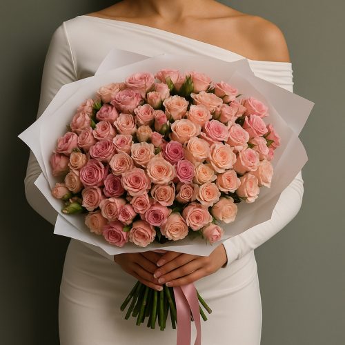 Букет кустовых роз «Магия нежных роз»