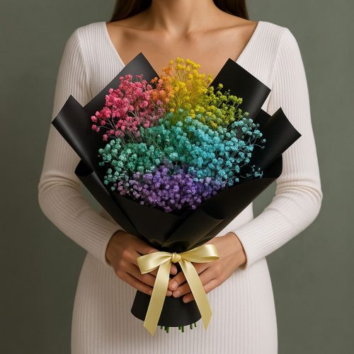 Букет из Гипсофил «Радуга вдохновения»